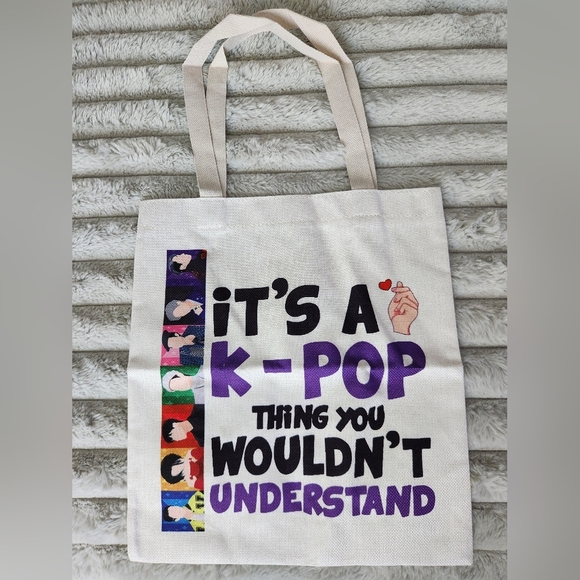 K-Pop Themed Shoulder Tote Bag - Picture 1 of 3